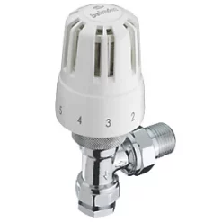 Pegler White Angled Thermostatic TRV 15mm x 1/2"