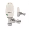 Pegler Terrier Terrier 3 White Angled Thermostatic TRV & Lockshield 15mm x 1/2" -Electrical Testers Sales 2052V P