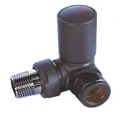 Towelrads Anthracite Angled Manual Radiator Valve 15mm x 1/2" 2 Pack