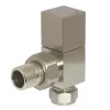 Towelrads Brushed Nickel Angled Manual Radiator Valve 15mm x 1/2" 2 Pack -Electrical Testers Sales 217RY P