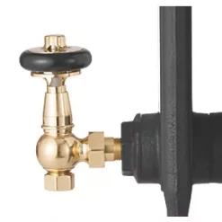 Arroll UK-28 Black Angled Thermostatic Wooden Head TRV & Lockshield 15mm x 1/2" -Electrical Testers Sales 2286G A2