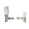 Drayton RT414 White Angled Thermostatic TRV & Lockshield 15mm x 1/2" -Electrical Testers Sales 2459R P