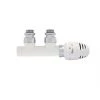 Ximax Design White Angled 50mm Thermostatic Centre Radiator Valve 15mm x 1/2" -Electrical Testers Sales 2893H P
