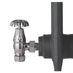 Arroll UK-10 Black Nickel Angled Manual Radiator Valve & Lockshield 15mm x 1/2" -Electrical Testers Sales 2969G A2