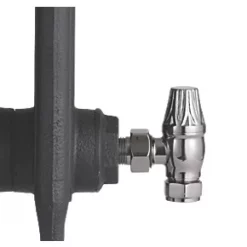 Arroll UK-10 Black Nickel Angled Manual Radiator Valve & Lockshield 15mm x 1/2" -Electrical Testers Sales 2969G A3