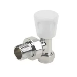 White Angled Manual Radiator Valve 15mm x 1/2"