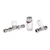 Drayton TRV4 White Straight Thermostatic TRV & Lockshield 15mm x 1/2" -Electrical Testers Sales 34063 P