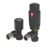 Towelrads Black Angled Thermostatic TRV & Lockshield 15mm x 1/2" -Electrical Testers Sales 378RY P