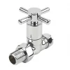 Palermo Chrome Straight Manual Radiator Valves 15mm x 1/2" 2 Pack -Electrical Testers Sales 39036 P
