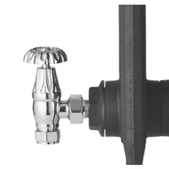 Arroll UK-10 Chrome Angled Manual Radiator Valve & Lockshield 15mm x 1/2" -Electrical Testers Sales 3938G A2