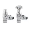 Arroll UK-10 Chrome Angled Manual Radiator Valve & Lockshield 15mm x 1/2" -Electrical Testers Sales 3938G P