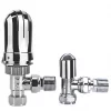 Flomasta Chrome Angled Thermostatic TRV & Lockshield 15mm x 1/2" 1 Flomasta Chrome Angled Thermostatic TRV & Lockshield 15mm x 1/2" -Electrical Testers Sales 419KR P