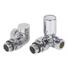 Torino Chrome Angled Manual Radiator Valve & Lockshield 15mm x 1/2" -Electrical Testers Sales 43354 P