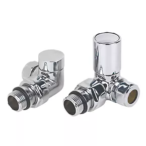 Torino Chrome Angled Manual Radiator Valve & Lockshield 15mm x 1/2" 3 Torino Chrome Angled Manual Radiator Valve & Lockshield 15mm x 1/2"
