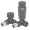 Towelrads Anthracite Angled Thermostatic Corner TRV & Lockshield 15mm x 1/2" -Electrical Testers Sales 433RY P