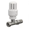 White Straight Thermostatic TRV & Lockshield 15mm x 1/2" -Electrical Testers Sales 48346 P