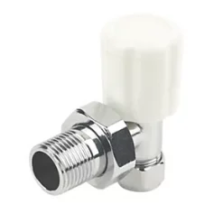 White Angled Manual Radiator Valve 10mm x 1/2"