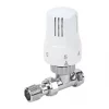 White Straight Thermostatic TRV 15mm x 1/2" -Electrical Testers Sales 51768 P