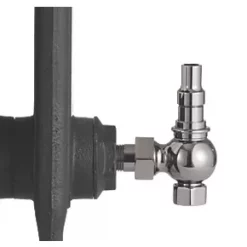 Arroll UK-20 Black Nickel Angled Manual Radiator Valve & Lockshield 15mm x 1/2" -Electrical Testers Sales 5457G A3