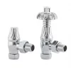 Arroll UK-18 Chrome Angled Thermostatic Ornate Head TRV & Lockshield 15mm x 1/2" -Electrical Testers Sales 5465G P