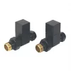 Towelrads Black Straight Manual Radiator Valve 15mm x 1/2" 2 Pack -Electrical Testers Sales 600RY P