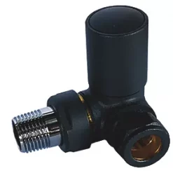 Towelrads Black Corner Manual Corner Radiator Valve 15mm x 1/2" 2 Pack -Electrical Testers Sales 618RY A2