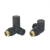 Towelrads Black Corner Manual Corner Radiator Valve 15mm x 1/2" 2 Pack -Electrical Testers Sales 618RY P