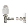 Drayton RT212 White Angled Thermostatic TRV & Lockshield 15mm x 1/2" -Electrical Testers Sales 679HG P