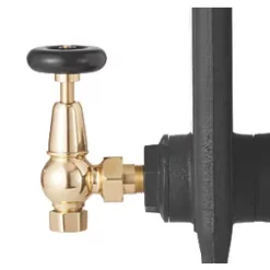 Arroll UK-20 Black Angled Manual Radiator Valve & Lockshield 15mm x 1/2" -Electrical Testers Sales 7008G A2