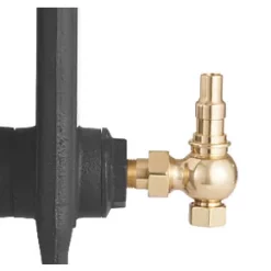 Arroll UK-20 Black Angled Manual Radiator Valve & Lockshield 15mm x 1/2" -Electrical Testers Sales 7008G A3