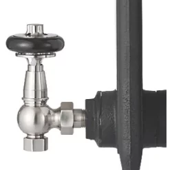 Arroll UK-28 Black Angled Thermostatic Wooden Head TRV & Lockshield 15mm x 1/2" -Electrical Testers Sales 7054G A2