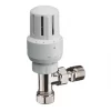 White Angled Thermostatic TRV 15mm x 1/2"