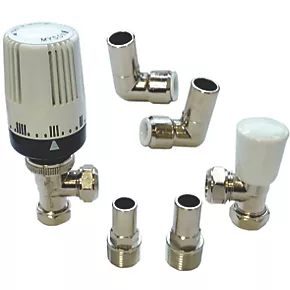 Myson 2-Way & Matchmate White Angled Thermostatic Push-Fit TRV & Lockshield with 90° Elbow 15mm x 1/2" 3 Myson 2-Way & Matchmate White Angled Thermostatic Push-Fit TRV & Lockshield with 90° Elbow 15mm x 1/2"