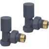 Towelrads Anthracite Angled Manual Radiator Valve 15mm x 1/2" 2 Pack -Electrical Testers Sales 806RY P