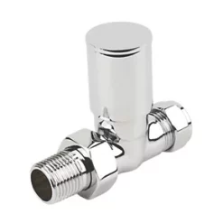 Verona Chrome Straight Manual Radiator Valve 15mm x 1/2" 2 Pack