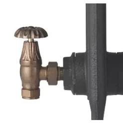 Arroll UK-10 Antique Copper Angled Manual Radiator Valve & Lockshield 15mm x 1/2" -Electrical Testers Sales 8497G A2