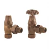 Arroll UK-10 Antique Copper Angled Manual Radiator Valve & Lockshield 15mm x 1/2" -Electrical Testers Sales 8497G P