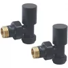 Towelrads Black Angled Manual Radiator Valve 15mm x 1/2" 2 Pack -Electrical Testers Sales 857RY P