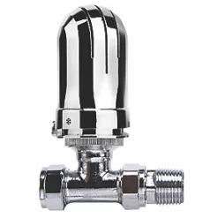 Flomasta Chrome Straight Thermostatic TRV 15mm x 1/2"
