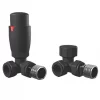 Cassellie Anthracite Angled Thermostatic TRV & Lockshield 15mm x 1/2" -Electrical Testers Sales 886GX P