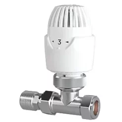 Drayton RT212 White Straight Thermostatic TRV 15mm x 1/2"