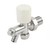 White Angled Manual Radiator Valve With Drain-Off 8mm x 1/2"