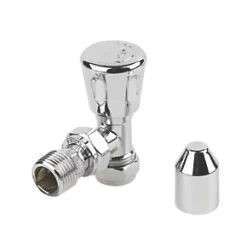 Chrome Angled Manual Radiator Valves 15mm x 1/2" 2 Pack
