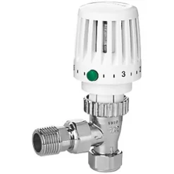 Honeywell Home Valencia White Angled Thermostatic TRV & Lockshield 15mm x 1/2"