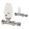 Terrier Terrier 3 White Straight Thermostatic TRV & Lockshield 15mm x 1/2" -Electrical Testers Sales 9761V P