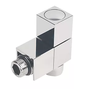 Cube Chrome Angled Manual Radiator Valve 15mm x 1/2" 2 Pack 3 Cube Chrome Angled Manual Radiator Valve 15mm x 1/2" 2 Pack